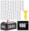 Reflective Mailbox Numbers for Outside - 60 Pcs Waterproof Mailbox Numbers Stickers, Large 3 Inch 2 Inch Self Adhesive 0-9 Vinyl Number for Mailbox, Door, Garbage Bins, Address Number (White)