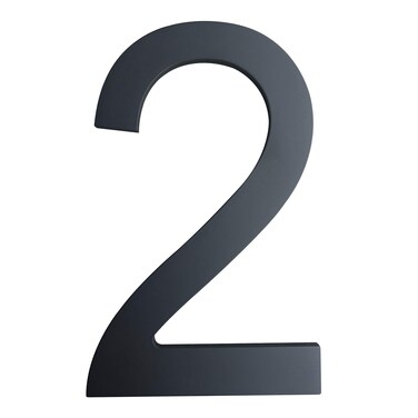 BetLight 6 Inch House Numbers- Modern Floating Stainless Steel Home Address Number Elegant Black Finish,Number 2