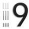 7 Inch Modern House Numbers For Outside,Street Metal Black Large House Numbers For House Address Numbers For House Numbers For Address On House Floating Flush Mount Aluminum Black Number 9