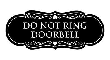 Signs ByLITA Designer Do Not Ring Doorbell Sign(Black) - Small