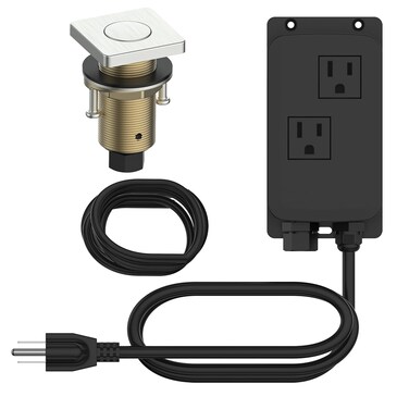 KANARY Square Garbage Disposal Air Switch Kit, Sink Top Air Push Brass Button for Waste Disposer, Safe for Wet Hands Food (Brushed Nickel)