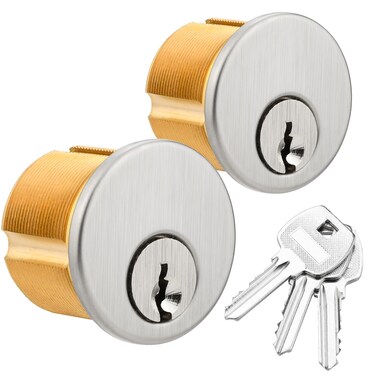 Mortise Lock Cylinder, 2 Pack Brass Commercial Storefront Door Lock Cylinder Fit Adams Rite Style Cam Lock Replacement for Aluminum Shop Doors, with 3PCS SC Keyway Keys