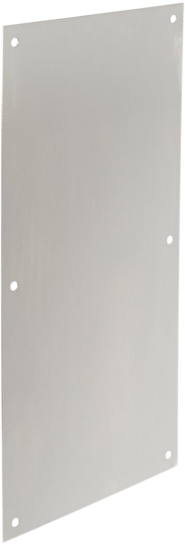 Rockwood 70F.32D Stainless Steel Standard Push Plate, Four Beveled Edges, 16" Height x 8" Width x 0.050" Thick, Satin Finish