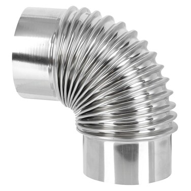 DOITOOL 90 Degree Stove Pipe 3.5 Inch Stainless Steel Stove Pipe Elbow Extension Tube Chimney Flue Exhaust Pipe for Outdoor Wood Stove, Camping Stove Accessories