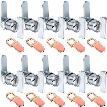 10 Pieces 7/8 Inch Thumb Operated Offset Cam Lock Non-Locking Compartment Lock for RV Compartment Door, Vehicles, Storage Replacement Cam Lock