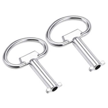 uxcell Electrical Cabinet Key 5.5mm Hole Zinc Alloy Water Meter Box Safety Key 2Pcs