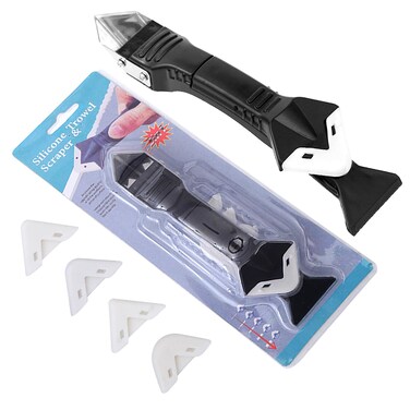 Harewu Silicone Caulking Tools Silicone Remover Silicone Tool 3 in 1with Stainless Steelhead Sealant Finishing Tool for Kitchen, Bathroom, Wall, Floor, Tile, Sink