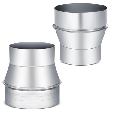 Hicarer 2 Pcs Duct Reducer 5 to 4 Inch Round Ducting Connector Duct Adapter Air Ducting Reducer Increaser Air Duct Reducer Galvanized Steel Air Duct Adapter for Bathroom Kitchen Inline Ventilation