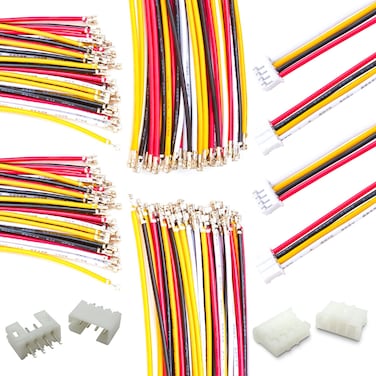 Yoeruyo PH2.0mm JST Connector Kit with 22AWG Pre-Crimped Wire, 2/3/4/5/6/7/8/9/10/12 Pin Housing JST Adapter Cable Connector with Length of 10/20/50/80/100CM Wire (5 Sets MM 4Pin-100CM)