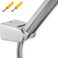 Hand held Shower Head Holder- Screw Mount - 5 Angles Adjustable - Bathroom Wall Mount Shower Wand Holder - Permanent Fixture - (Polished Chrome)