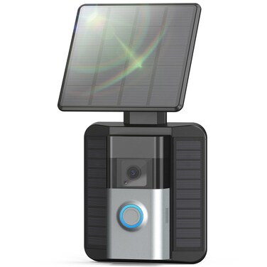 QIBOX Solar Charger Compatible with Ring Video Doorbell 4/3/3 Plus/Battery Doorbell Plus, Waterproof Continuously Solar Panel, Adjustable Panel