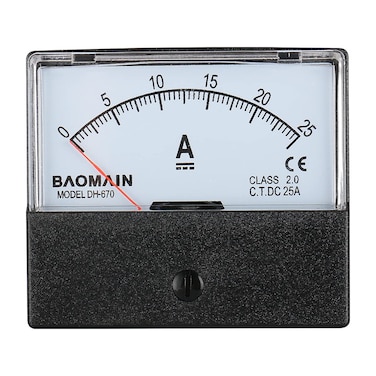 Baomain Ammeter DH-670 DC 0-25A Rectangular Ampere Needle Panel Meter Gauge Amperemeter CE