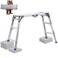 Work Platform 40"x 12"Folding 2-Steps Aluminum Step Ladder, All Legs Adjustable Height 27.5" to 37", Heavy Duty 330 Lbs Rated with Handle Easy to Carry for Washing Vehicles, DIY Decorating Home