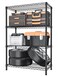 Golpart 4 Tier Heavy Duty Shelves Adjustable Storage Shelf Organizer Metal Garage Wire Shelving Unit Pantry 18" D x 36" W x 59" H,Black