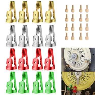Time Switch Replacement Trippers Kit/Pool Timer On Off Clips for Intermatic 156T1978A for T100 Series Timers, Easy Setup for Precision Time Control (8 ON /8 Off /16 Screws)
