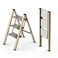 WOA WOA 3 Step Ladder, Folding Step Stool with Wide Anti-Slip Pedals, Aluminum Lightweight Ladder, Portable Stepladders for Home, Kitchen, Office 300lbs - Gold