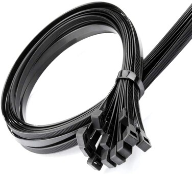 40 Inch Extra Large Zip Ties With 200 Pounds Tensile Strength Long Cable Ties Big Heavy Duty Outdoor Plastic Ties Black (19 Pack)