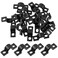 Mewutal 20pcs Wire Shelf Loop Clips White Two Holes Pipe Tube 2/5" U Bracket Clamps 10MM Conduit Pipe Strap Clamps for Wire Cable Tube (Black, Fit for 10mm)