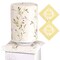 2 Pcs Water Dispenser Cover and Water Bucket Cover Set with 2 Square Vinyl Placemats, Floral Dust Cover for 5 Gallon Water Barrel, Reusable Cover for Hot &amp; Cold Water Dispensers and Water Bottles