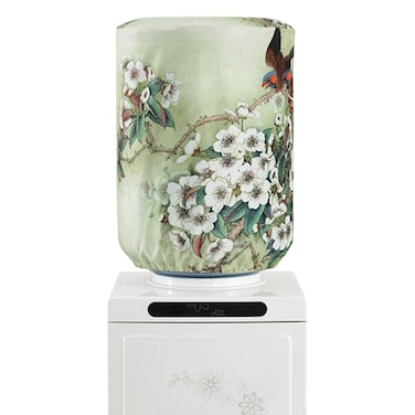 ZUYYON Water Dispenser Barrel Dust Cover, Fabric Dust Proof Cover for Water Cooler, Reusable Furniture Cover Protector Decor for 5 Gallons Water Bottle (Green)