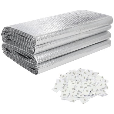 Hoqqf Garage Door Insulation Kit Garage Insulation 54 x 24 Inch Reflective Insulation Aluminum Radiant Barrier Insulation Panels (8 Pcs)