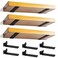 Floating Shelf Brackets Heavy Duty Industrial L Shelf Bracket 1/5 Inch Thick Premium Solid Steel Shelf Supports, Black Rustic Wall Brackets for Shelves - 5 Inch Floating Shelves Hardware (6 Pack)