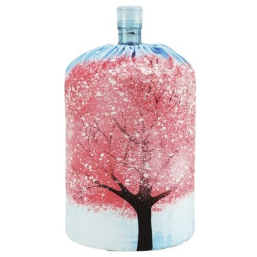 ZUYYON 5 Gallon Water Dispenser Barrel Dust Cover with Zipper, Water Cooler Dust Proof Cover for Decoration, Reusable Water Bottle Bucket Cover Protector(Cherry Tree)