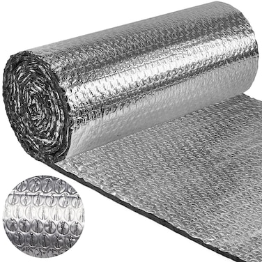 Amylove Double Bubble Reflective Insulation Foil Window Insulation for Winter Aluminum Foil Foam Insulation Roll for RV Windows, Attics, Windows, Garages Weatherproof(16.5 Inch x 15 Feet)