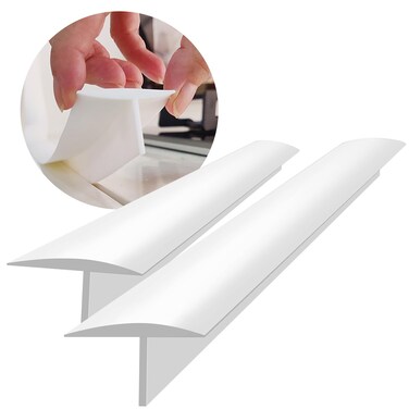 KindGa Stove Gap Covers, Silicone Counter Gap Filler for Stove, 30 Inches for 4-25mm Gap, Seal Spills between Appliances Countertop Furniture Stoves Ovens(Set of 2, White)