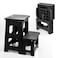 Ligebul 2-Step Stool Foldable, Non-Slip Folding Step Stool Plastic Steps Ladder Bedside Stepstools Collapsible Step Stool for Adults for Kitchen Home Bathroom RV-Black