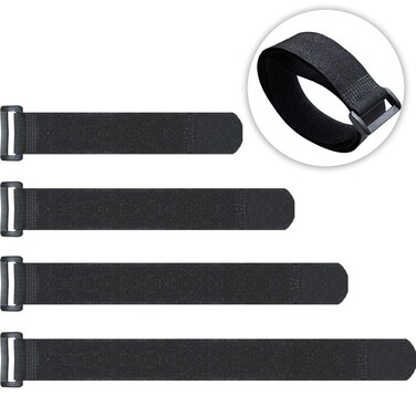 20 Pack Reusable Cinch Straps Fastening Cable Straps Nylon Hook and Loop Cinch Cable Ties Down Multipurpose Securing Straps Adjustable Tie Organizer to Keep Home Office from Tangled Cords (Black)