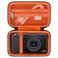 BOVKE Carrying Case Compatible with Ricoh GR IIIx HDF/GR IIIx/Ricoh GR III HDF/GR III Digital Camera, Extra Mesh Pocket for Charging Cables and Accessories, Black+Orange