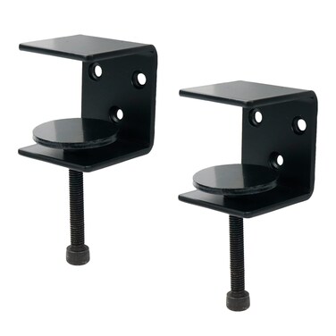 Tighall 2PCS Adjustable C-Clamp Bracket Clamp Iron Heavy Duty Mount Desk Partition Clamp, with Wide Jaw Openings for DIY Open Shelf Brackets, include Screws