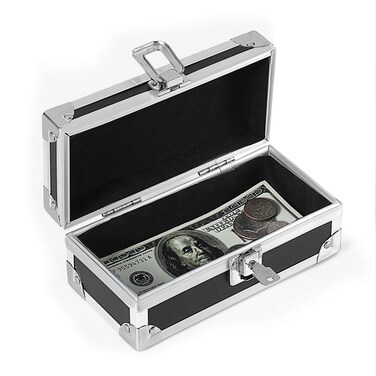 OGANAZI Money Organizer for Cash, Aluminium Alloy Money Holder Cash Organizer with Lock and Key, Portable Cash Box for Small Business and etc