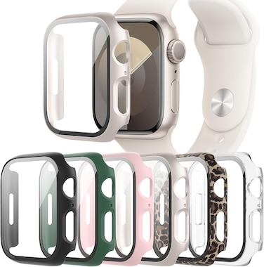 QCKANLJ 6-Pack Case Compatible with Apple Watch Series 10 42mm with Tempered Glass Screen Protector, Ultra-Thin Hard PC Protective Face Cover Bumper for iWatch 10 42mm