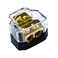 ZOOKOTO 2 Way Power Distribution Block for Car Audio Splitter,1 X 0/2/4 Gauge in / 2 X 4/8 Gauge Out Gold