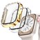 Goton 2-Pack Bling Case for Apple Watch Series 9 8 7 Screen Protector 41mm, Women Glitter Diamond Rhinestone Bumper Glass Face Cover for iWatch Accessories 41 mm