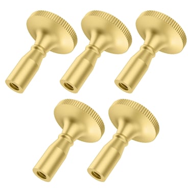 Aifeier ET 5PCS Lamp Turn Knob Replacement, On/Off Replacement Light &amp; Fan Knobs, Metal Lamp Switch Knob for Lamp Socket (Brass)