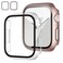 2 Pack Case with Tempered Glass Screen Protector for Apple Watch Series 9 Series 8/7 45mm,JZK Slim Guard Bumper Full Coverage Hard PC Protective Cover Thin Case for iWatch 45mm Accessories,Rose Gold