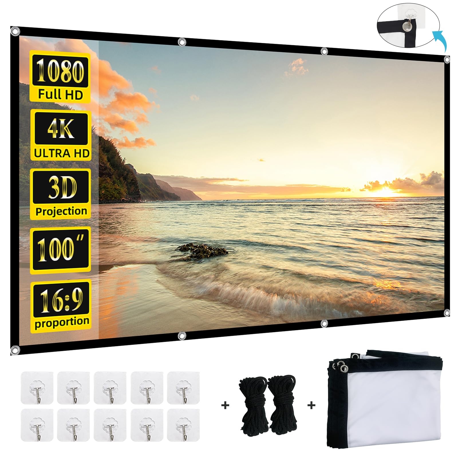 Xinlemy Xinlemy 100-inch Projector Screen 100 inch