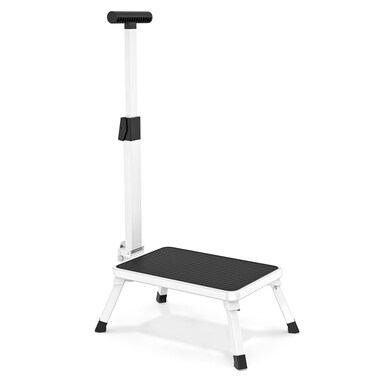 Step Stools for Adults, Foldable Step Stool with Handle for Elderly Seniors Stepping Stool with Non-Slip Step Platform Metal Stool in Kitchen, Bedroom,Bathroom,330 Lbs Capacity(Patent Protection)