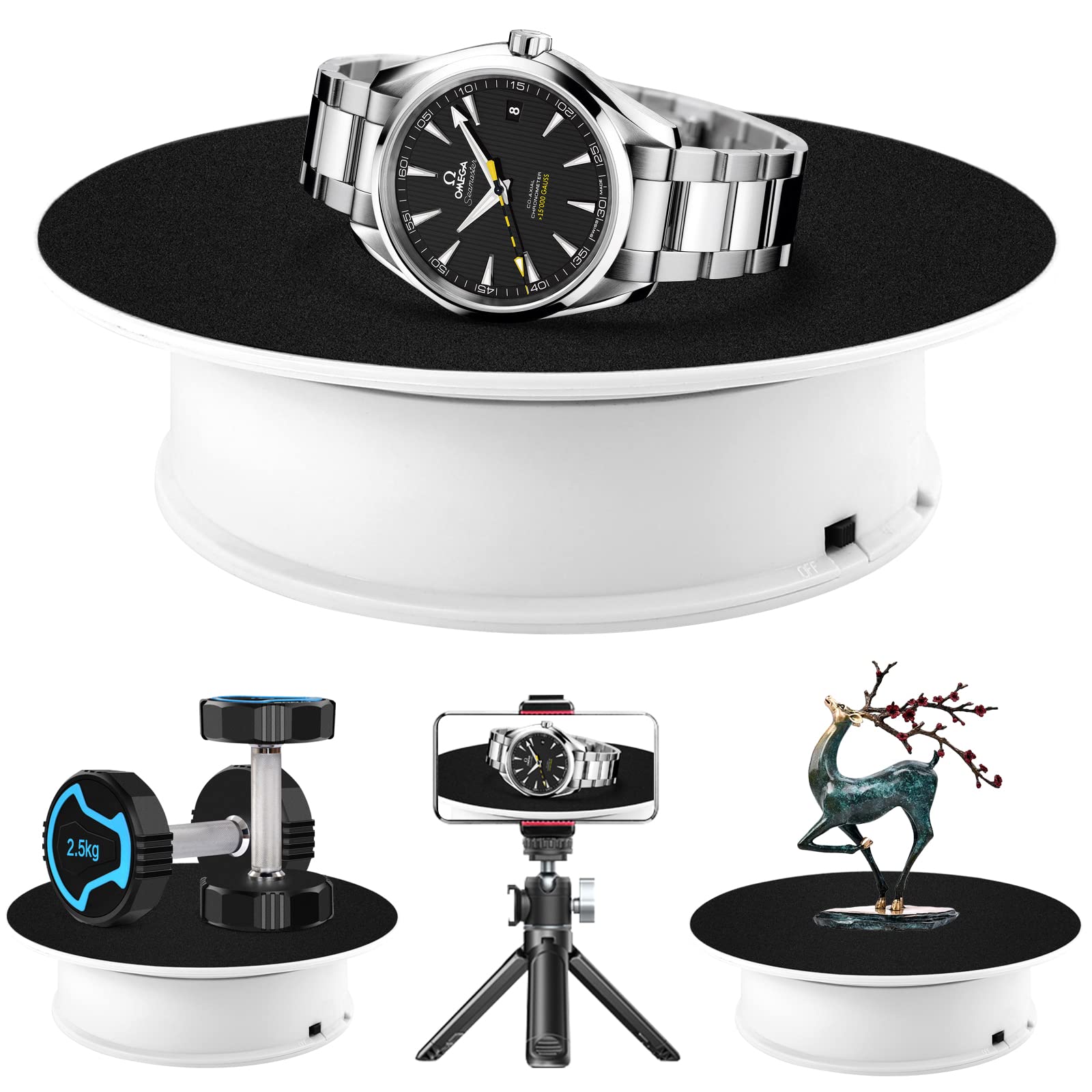 إينوفات Inovat Motorized Rotating Display Stand Velvet Top Photography Turntable 10 LB 8 inch