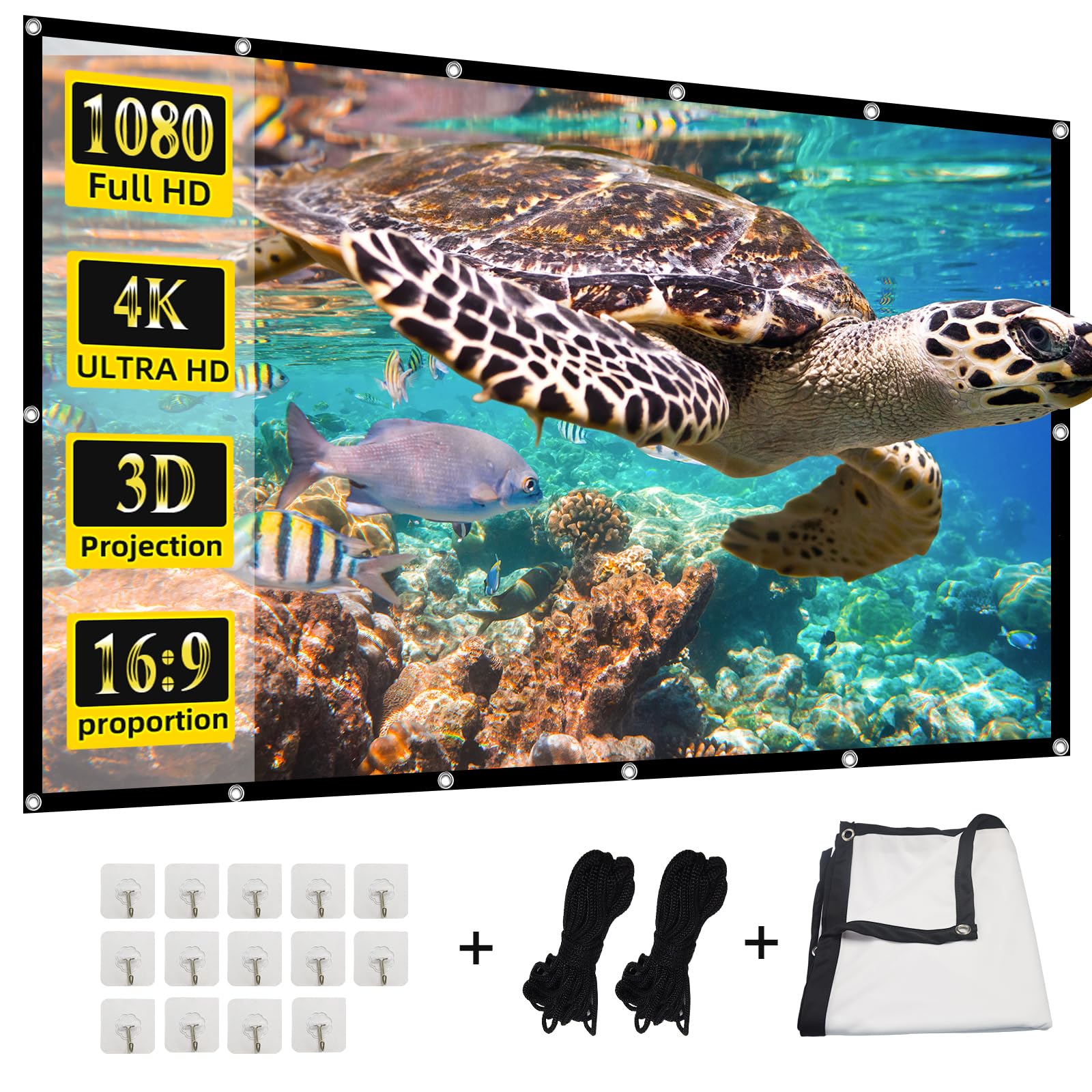 هوانيينغ بي جاي بي Huanyingbjb Projector Screen 150 Projection Screen 4k 16 9 Hd Rear Front Projector Screen Fo