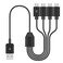 Duttek Micro USB Multi Charging Cable 1.5FT, Micro USB Splitter Cable, USB2.0 Type A Male to Four Micro USB Multi Charging Cable Support Data Sync and Charging (Black)