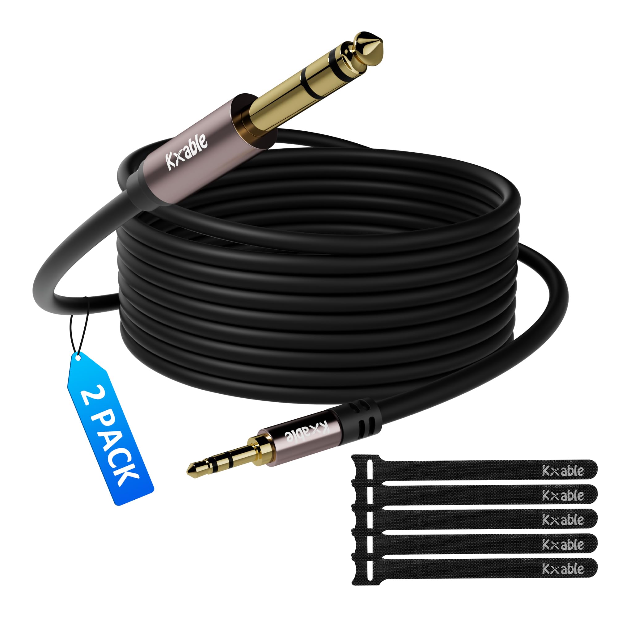 Kxable Kxable 3 To 6 Stereo Audio Cable black goldplated