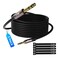 3.5mm to 6.35mm Stereo Audio Cable 8 Feet (2 Pack), 1/4 to 1/8 inch Headphone Cable Jack, Hi-Fi Sound, Gold Plated Connectors, OFC Core, Black Cable (with 5 pcs Cable Ties)