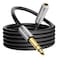 Togconn 1/4 inch Extension Cable 1 Foot, 6.35mm 1/4" TRS Male to Female Stereo Adapter Jack&iuml;&frac14;&OElig;Quarter inch Headphone Guitar Extension Cable, Hi-Fi Sound, Gold Plated Connectors, Oxygen-Free Copper OFC