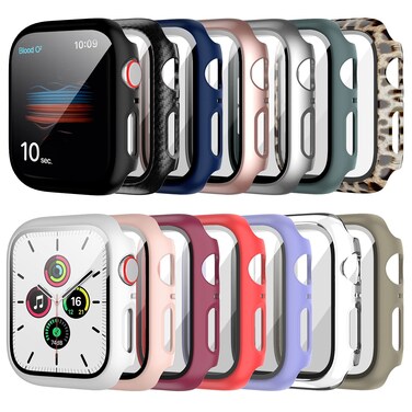 14 Pack Apple Watch Case with Tempered Glass Screen Protector for Apple Watch Series 9/8/7 41mm,Anotch Full Coverage Hard PC Protective Cover HD Ultra-Thin Bumper for iWatch 9/8/7 41mm Accessories