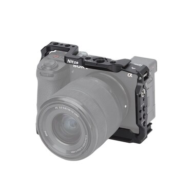 Nitze a6700 Camera Cage for Sony A6700 / Alpha 6700 with Built-in Cold Shoe, NATO Rail and Arca Quick Release Plate - T-S12A