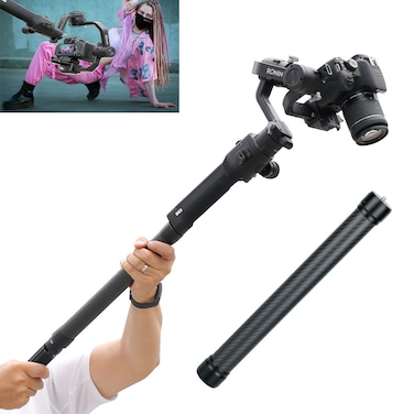 HAFOKO Professional Carbon Fiber Extension Monopod Pole Stick Rod 1/4'' Compatible for DJI RS4/RS4 PRO/RS3 Mini/RS3/RS3 PRO/RS2/RSC2/Ronin S/Ronin SC/Zhiyun Crane 2 Crane 3 Weebill Gimbal Stabilizer